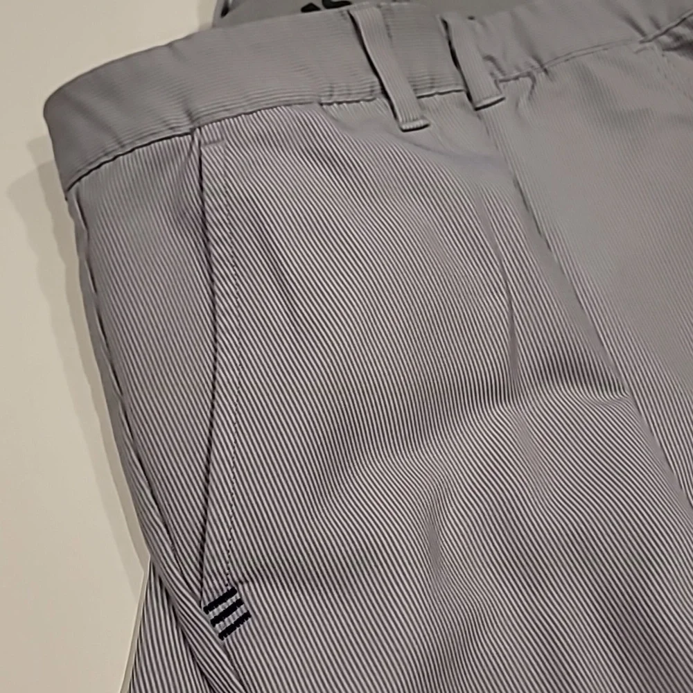 Adidas Mens Climalite Golf Pants Gray Stripe 42 / 32